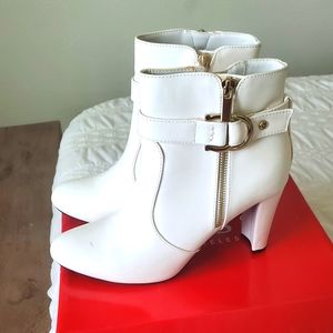 Guess White Ankle Boots